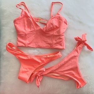 Victoria's Secret 3 piece set Coral Swimsuits